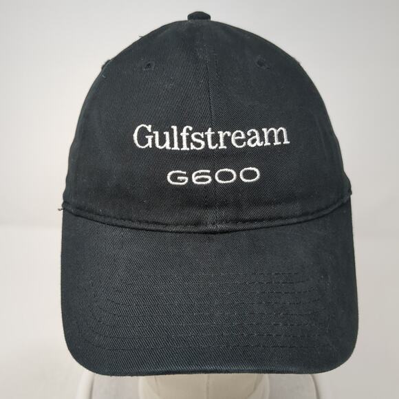 Gulfstream G600 Slideback Baseball Cap Black One Size Adjustable Embroidered - Picture 2 of 11